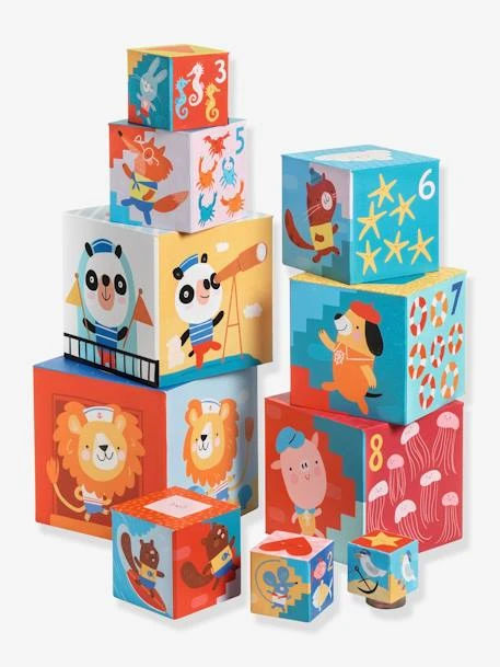 10 Cubes Plage DJECO Bleu - Djeco 3 10 Cubes Plage DJECO Bleu - Djeco