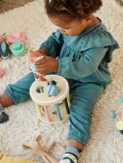 Boîte à Formes Cylindre En Bois FSC® Multicolore - Vertbaudet -Produits Pour Bébé boite a formes cylindre en bois fsc 2