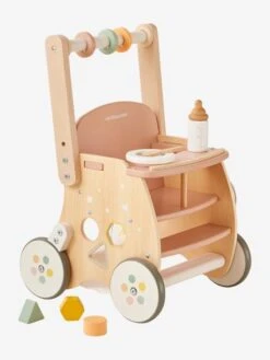 Chariot De Marche Poussette En Bois FSC® Rose - Vertbaudet -Produits Pour Bébé chariot de marche poussette en bois fsc 3