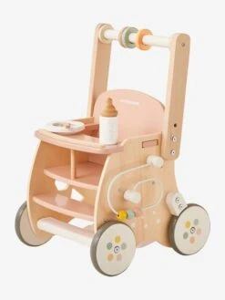 Chariot De Marche Poussette En Bois FSC® Rose - Vertbaudet -Produits Pour Bébé chariot de marche poussette en bois fsc 4