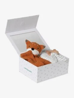 Coffret Cadeau 3 Pièces : Lange + Doudou + Hochet Rose - Vertbaudet -Produits Pour Bébé coffret cadeau 3 pieces lange doudou hochet 2