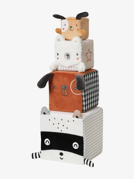 Cubes En Tissu MES PETITS JOUETS Multicolore - Vertbaudet 3 Cubes En Tissu MES PETITS JOUETS Multicolore - Vertbaudet