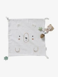 Doudou Carré + Hochet GREEN FOREST Multicolore - Vertbaudet