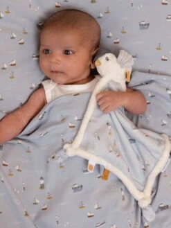 Doudou Carré Mouette - Sailors Bay - LITTLE DUTCH Bleu Grisé - Little Dutch -Produits Pour Bébé doudou carre mouette sailors bay little dutch 2