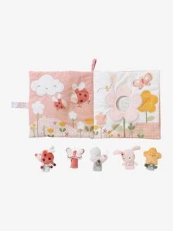 Grand Livre D'éveil Et Marionnettes à Doigts En Velours PAYS ROSE Multicolore - Vertbaudet -Produits Pour Bébé grand livre deveil et marionnettes a doigts en velours pays rose 2