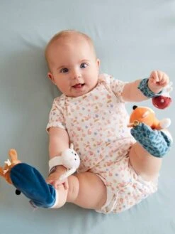 Hochets Mains Et Pieds Forêt Enchantée Multicolore - Vertbaudet -Produits Pour Bébé hochets mains et pieds foret enchantee 2