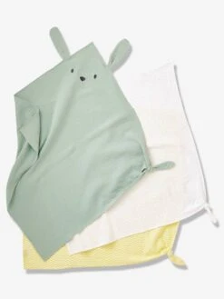 Lot De 3 Langes En Gaze De Coton MENTHE A L'EAU Vert / Multicolore - Vertbaudet -Produits Pour Bébé lot de 3 langes en gaze de coton menthe a leau 1