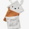 Lot De 3 Langes MINI COMPAGNIE En Gaze De Coton Bio* 2 écrus Imprimés + 1 Uni Caram - Vertbaudet -Produits Pour Bébé lot de 3 langes mini compagnie en gaze de coton bio