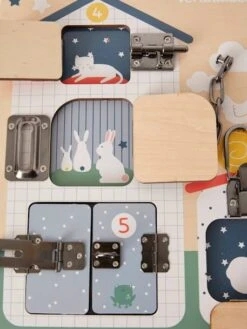 Planche à Verrous En Bois FSC® Multicolore - Vertbaudet -Produits Pour Bébé planche a verrous en bois fsc 2