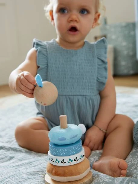 Pyramide à Empiler Tissu Et Bois FSC® Bleu - Vertbaudet 7 Pyramide à Empiler Tissu Et Bois FSC® Bleu - Vertbaudet – Image 5