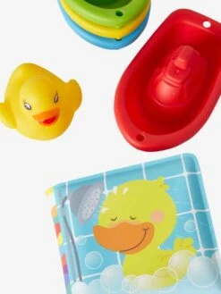 Set Livre, Canard Et Bateaux De Bain Multicolore - Vertbaudet -Produits Pour Bébé set livre canard et bateaux de bain 2