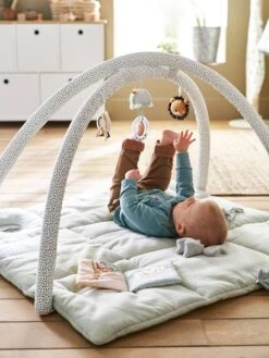 Tapis D'éveil En Gaze De Coton Avec Arche Vert / Multicolore - Vertbaudet -Produits Pour Bébé tapis deveil en gaze de coton avec arche 5