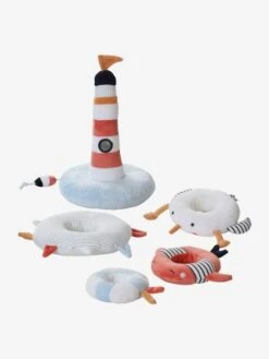 Tour à Empiler En Tissu LEON SUR LE PONTON Multicolore - Vertbaudet -Produits Pour Bébé tour a empiler en tissu leon sur le ponton 3